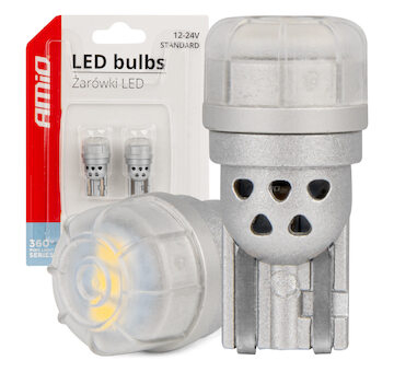 LED BUBLS 360 Pure Light Series STANDARD T10 W5W 3x3020 SMD White 12V/24V AMIO-03725