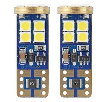 LED CANBUS 12SMD 2835 T10e (W5W) White 12V / 24V