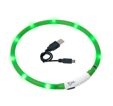 LED obojek dobíjecí Karlie, zelená 75 cm