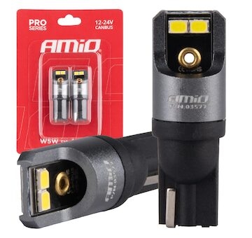 LED žárovky CANBUS PRO T10 W5W 4x2016 SMD bílé 12V 24V AMIO-03577