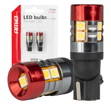 LED žárovky CANBUS T10 W5W 9 SMD 3030 White 12V 24V AMIO-04242