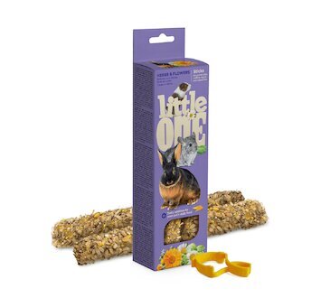 Little One tyčinky pro morčata, králíky a činčily s bylinami a květy 2?55g