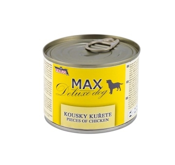 MAX Deluxe Dog kousky kuřete, konzerva 200 g