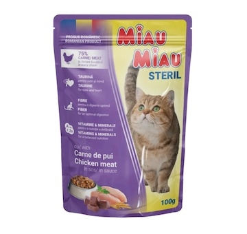 Miau Miau Cat Sterilised kuřecí, kapsa 100 g
