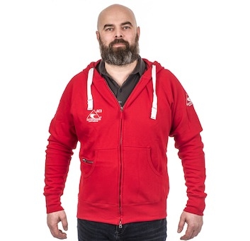 Mikina ACI s kapucí celopropínací na zip červená