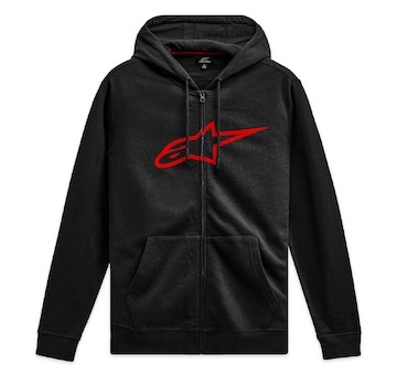 mikina AGELESS ZIP HOODIE 3, ALPINESTARS (černá/červená, vel. L)