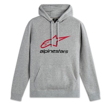 mikina ALWAYS HOODIE 3, ALPINESTARS (šedá/červená/černá, vel. M)