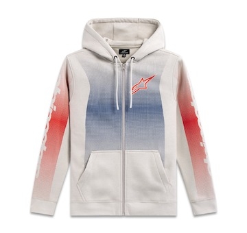 mikina ARISING HOODIE, ALPINESTARS (bílá offwhite/modrá/červená, vel. XL)