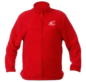 Mikina červená na zip fleece (velikost M)