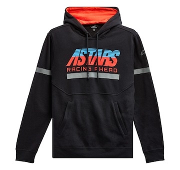 mikina CLUB HOODIE, ALPINESTARS (černá/červená/modrá/šedá, vel. M)