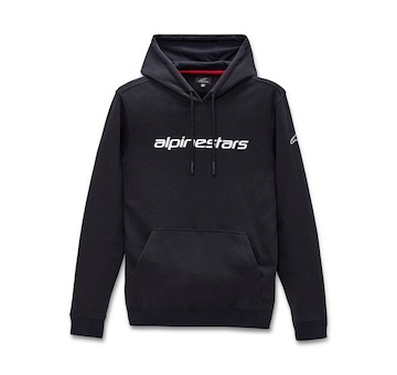 mikina LINEAR HOODIE, ALPINESTARS (černá/bílá, vel. XL)
