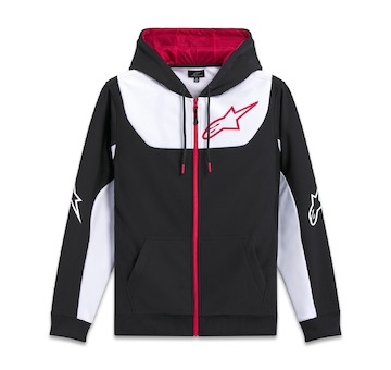 mikina SESSIONS 3 HOODIE, ALPINESTARS (černá/bílá/červená, vel. 2XL)