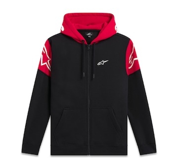 mikina VELOCITY HOODIE, ALPINESTARS (černá/červená, vel. S)