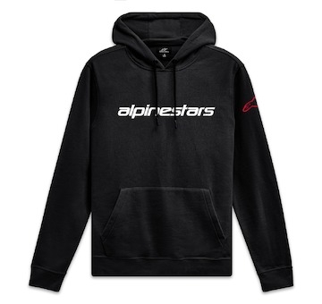 mikina WORDMARK HOODIE 3, ALPINESTARS (černá/bílá/červená, vel. XL)