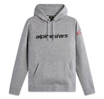 mikina WORDMARK HOODIE 3, ALPINESTARS (šedá/červená/černá, vel. XL)