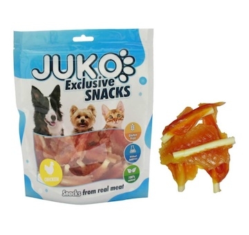 Mini Chicken Soft Jerky with Calcium Bone JUKO Snacks 250 g