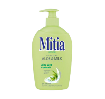Mitia tekuté mýdlo 500ml Aloe&Milk s dávkovačem