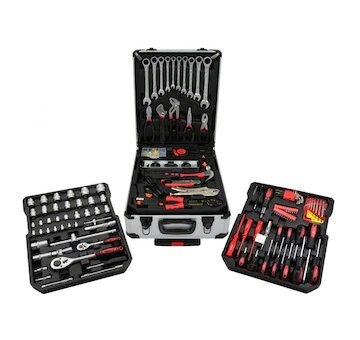 Montážní sada nářadí v hliníkovém kufru s gola sadou 187 ks GEKO