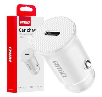 Nabíječka do auta USB-C 20W 12/24V AMiO-03876