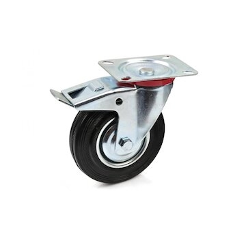Náhradní otočné kolečko gumové s brzdou 160mm GEKO