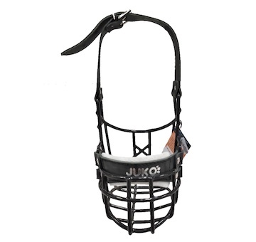 Náhubek černý/kůže knírač střední - pes