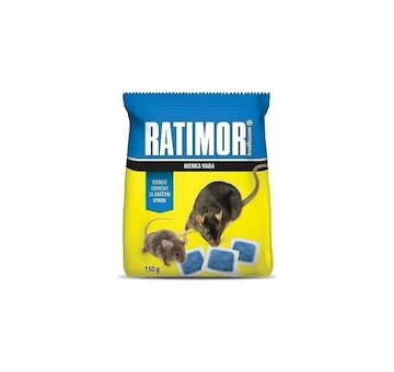 Nástraha na myši Ratimor brodifacoum čerstvá návnada 150g, sáček
