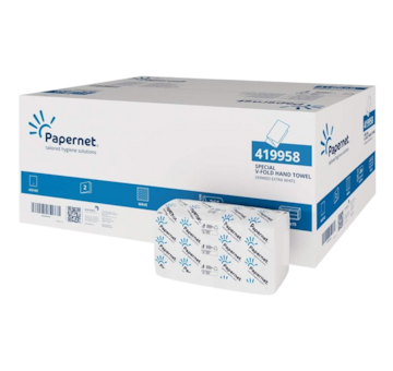 Papírové ručníky ZZ 2-vr. bílé, bělost 78%, 3990ks, Papernet 419958 (náhrada za 406343)