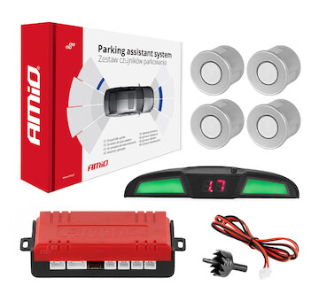 Parkovací asistent LED COB 4 senzory stříbrné