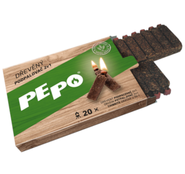 PE-PO dřevěný podpalovač 2v1 20 podpalů