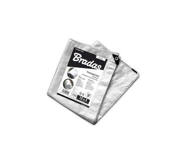 Plachta zakrývací, zesílená 4x6m, 100g, průhledná LENO CRISTAL