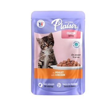 Plaisir Cat Kitten kuřecí v omáčce, kapsička 100 g 