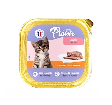 Plaisir Cat Kitten kuřecí, vanička 100 g 