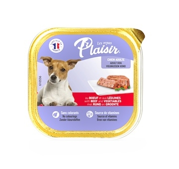 Plaisir Dog hovězí, vanička 300 g  
