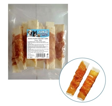 Plátky buvolí obalené kuřecím masem JUKO Snacks 15 cm (10 ks)