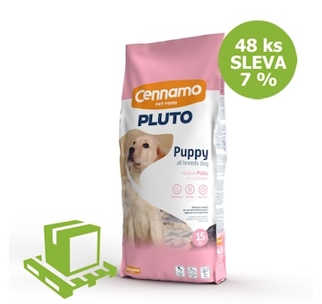 PLUTO Dog Puppy 15 kg (paleta 48 ks) SLEVA 7 %