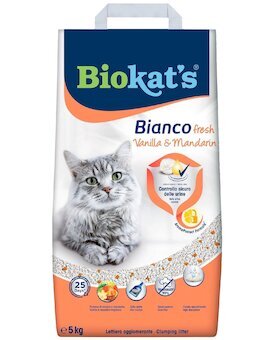 Podestýlka BIOKATS BIANCO FRESH vanilka a mandarinka 5kg