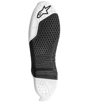 podrážky pro boty TECH 10 model 2021 a dále, ALPINESTARS (černá/bílá, pár, pro velikost 48/49,5)
