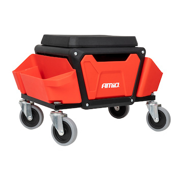 Pojízdné pracovní sedadlo s úložným prostorem na nářadí 150kg