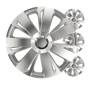 Poklice na kola 4ks sada Energy stříbrná 14