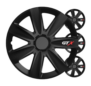 Poklice na kola 4ks sada GTX černá carbon 16