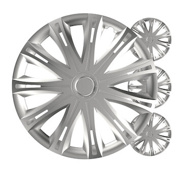 Poklice na kola 4ks sada Spark stříbrná 14