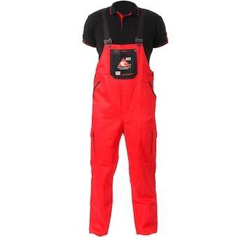 Pracovní kalhoty s laclem red (vel. 56)