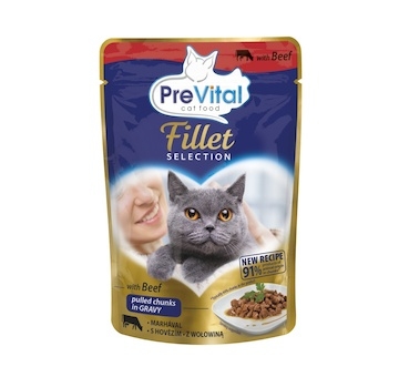 PreVital Fillet Selection kočka hovězí, kapsa 85 g