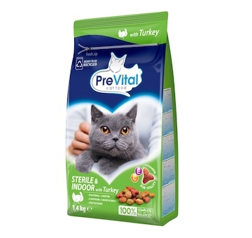 PreVital kočka kastrovaná domácí s krůtím masem 1,4 kg