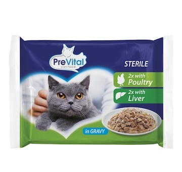 PreVital kočka sterile játra a drůbeží, kapsa 100 g (4 pack)