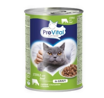 PreVital kočka sterile s hovězím v omáčce, kousky 415 g