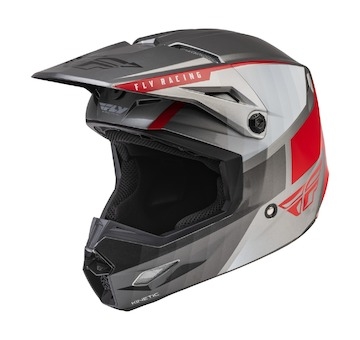 přilba KINETIC DRIFT, FLY RACING - USA (šedá/světle šedá/červená , vel. 2XL)
