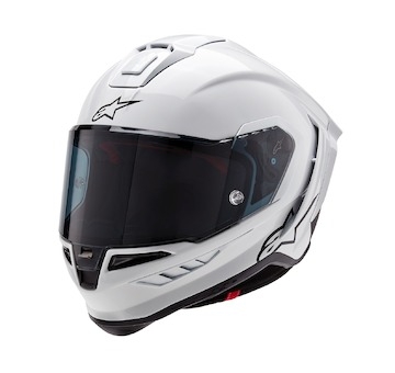 přilba SUPERTECH R-10 SOLID, ALPINESTARS (bílá/matný karbon, vel. S)