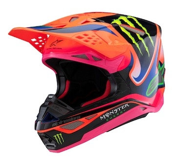 přilba SUPERTECH S-M10 edice HAIDEN DEEGAN, ALPINESTARS (oranžová fluo/fialová/růžová/zelená, vel. XL)