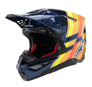 přilba SUPERTECH S-M10 edice TROY LEE DESIGNS, ALPINESTARS (modrá perleť/oranžová fluo/žlutá/červená, vel. M)